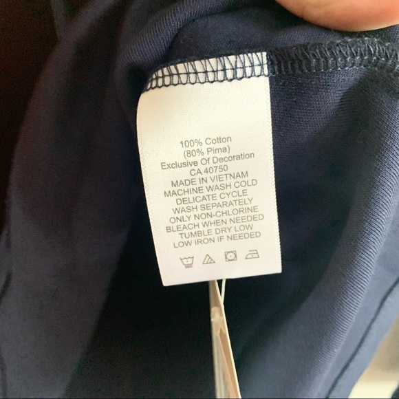 Nwt ISAAC MIZRAHI Live! Essentials Pima Cotton Crew Neck Knit T Shirt Top Blue - Picture 5 of 11